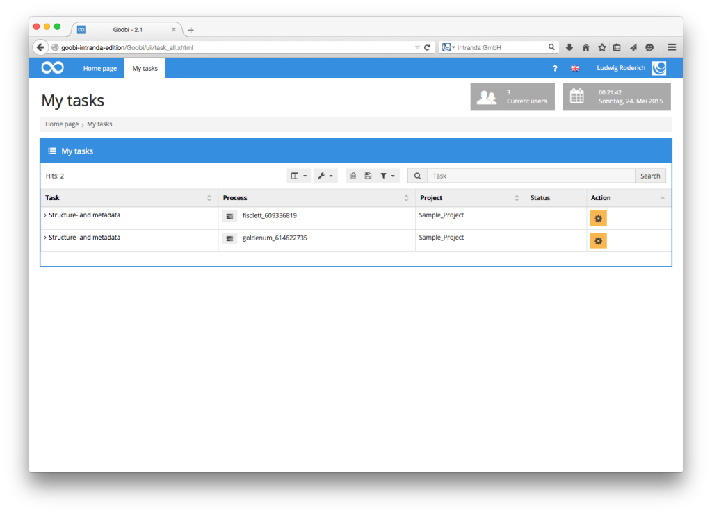 Tasks for metadata edition with the METS-Editor in digitisation workflows in Goobi