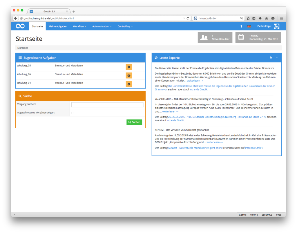 Individual dashboards provide overview of digitisation workflows and other data