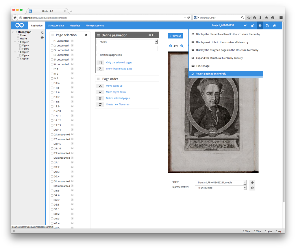 Goobi Production 2.1 – Complete pagination reset within METS Editor