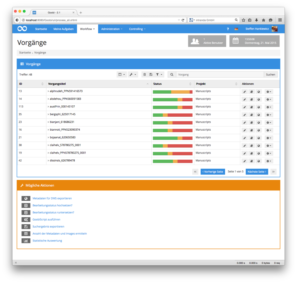 Mit Goobi den Überblick über viele Workflows in Digitalisierungsprojekten behalten