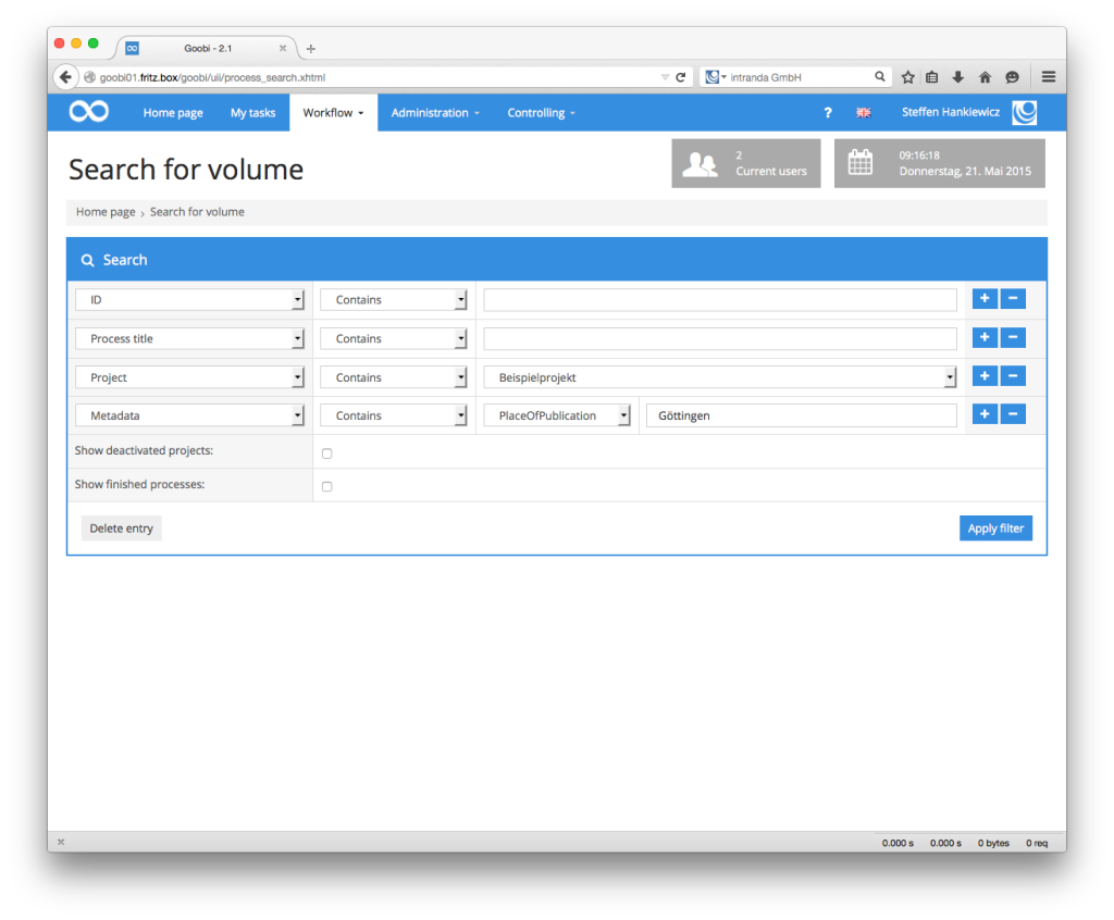 Goobi Production 2.1 – Extended metadata searches within METS files