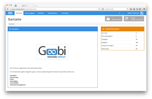 Die Goobi Startseite für Nutzer mit administrativen Rechten