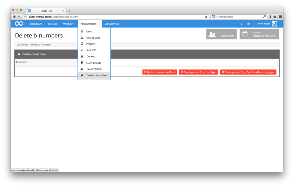 Workflow management for digitisation projects - Goobi 2.2: Administration plugins for individual tasks