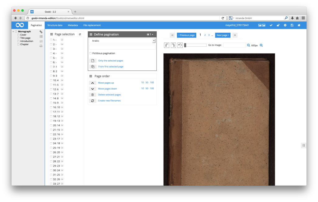 Workflow management for digitisation projects - Goobi 2.2: Simplified repositioning of images in the METS Editor