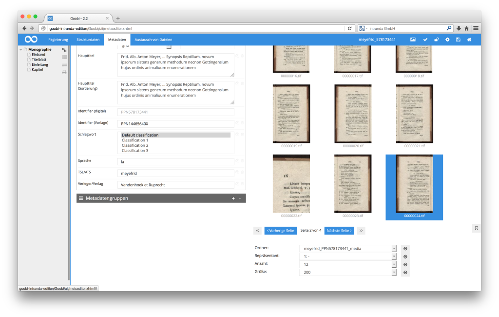 Steuerung von Workflows in Digitalisierungsprojekten - Goobi 2.2: Dynamischer Zoom über einem Thumbnail in der Seitenvorschau des METS-Editors