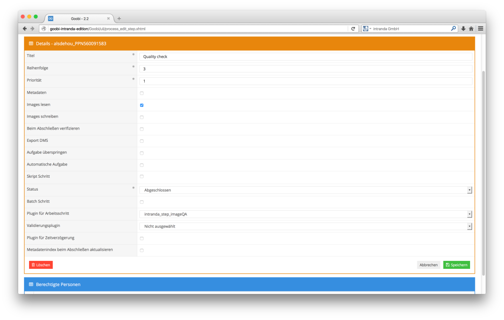 Steuerung von Workflows in Digitalisierungsprojekten - Goobi 2.2: Plugins für Arbeitsschritte im Drop-Down auswählbar