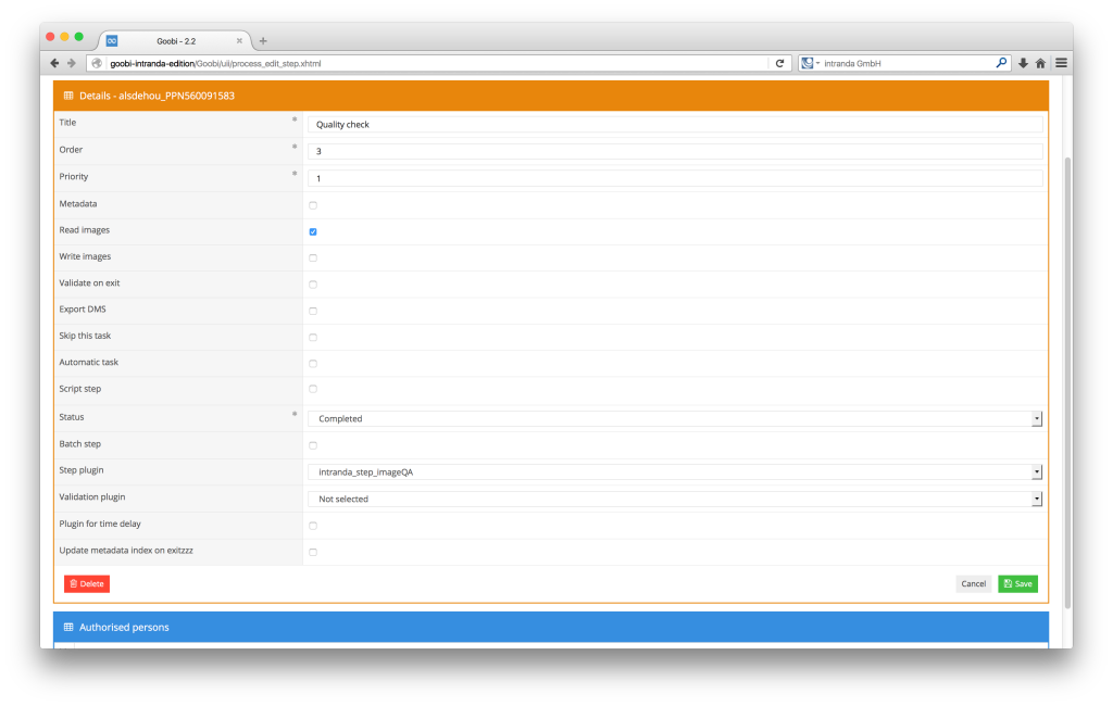 Workflow management for digitisation projects - Goobi 2.2: Option to select plugins for workflow steps from drop-down list