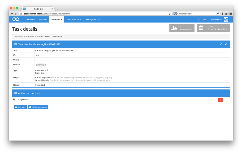 Workflow management for digitisation projects - Goobi 2.2: Consistent presentation of variables throughout Goobi.Production