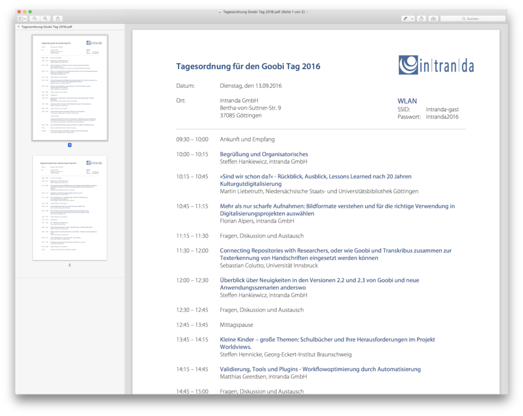 Tagesordnung Goobi Tag 2016