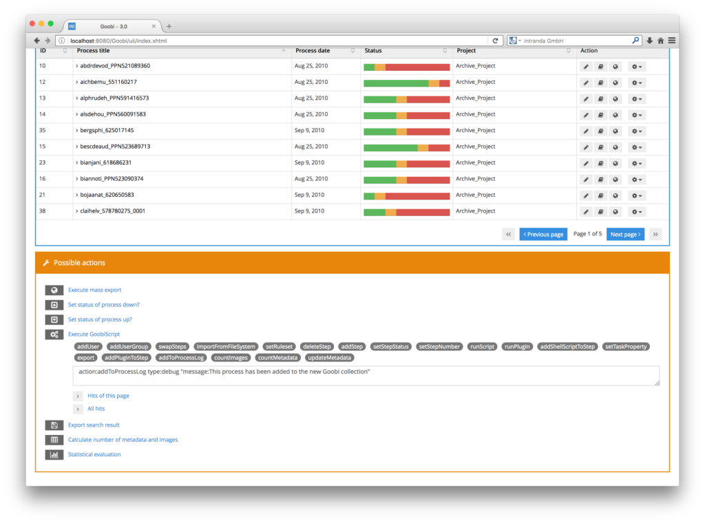 Flexible mass processing for digitisation projects via GoobiScript 01