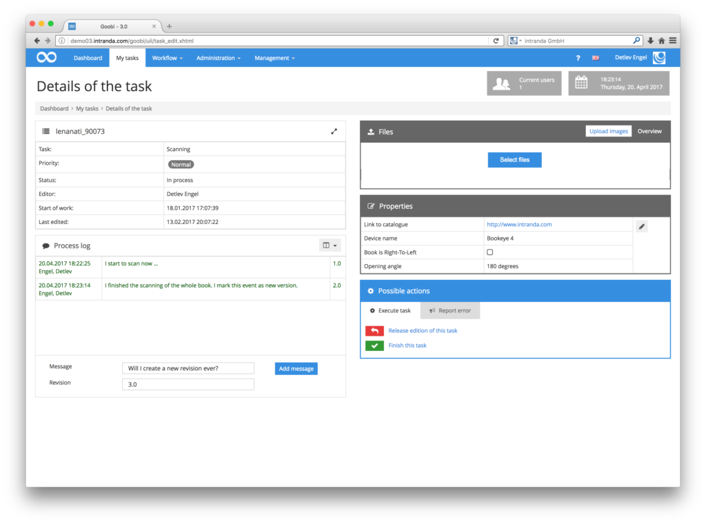 Digitisation workflow tracking software - Processlog 01