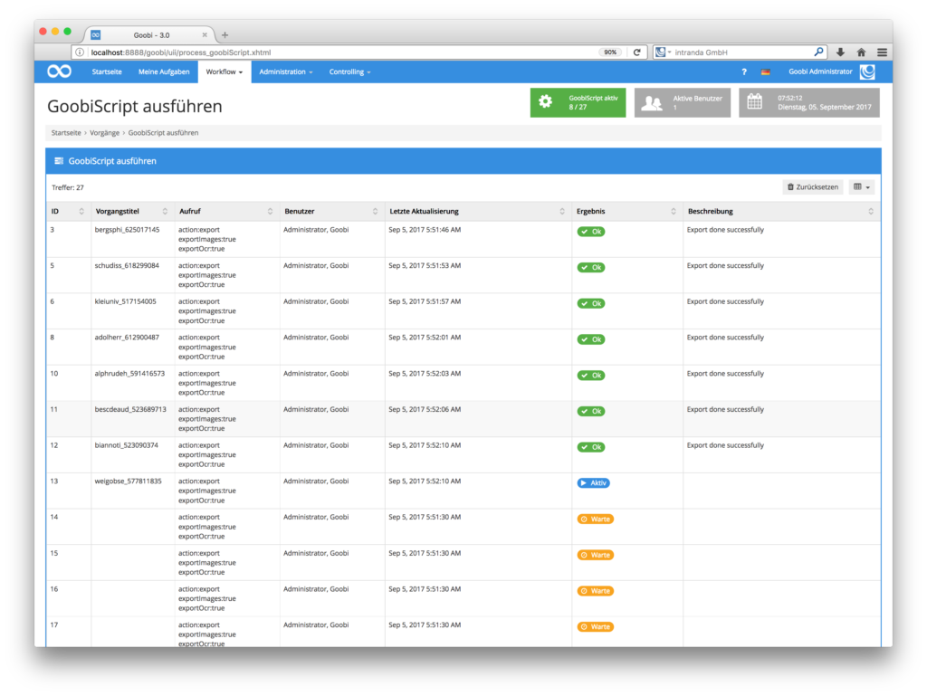 Goobi 3.0 - Erweiterung des GoobiScripts für besseren Überblick