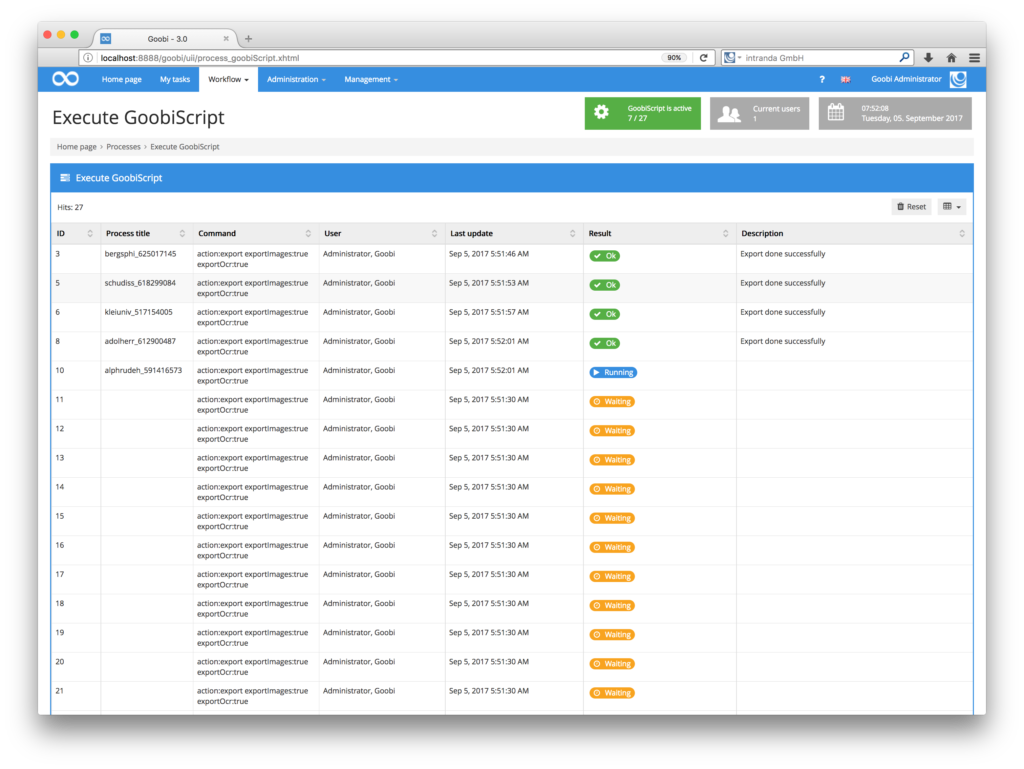 Goobi 3.0 - Enhanced GoobiScript functionality for better overview