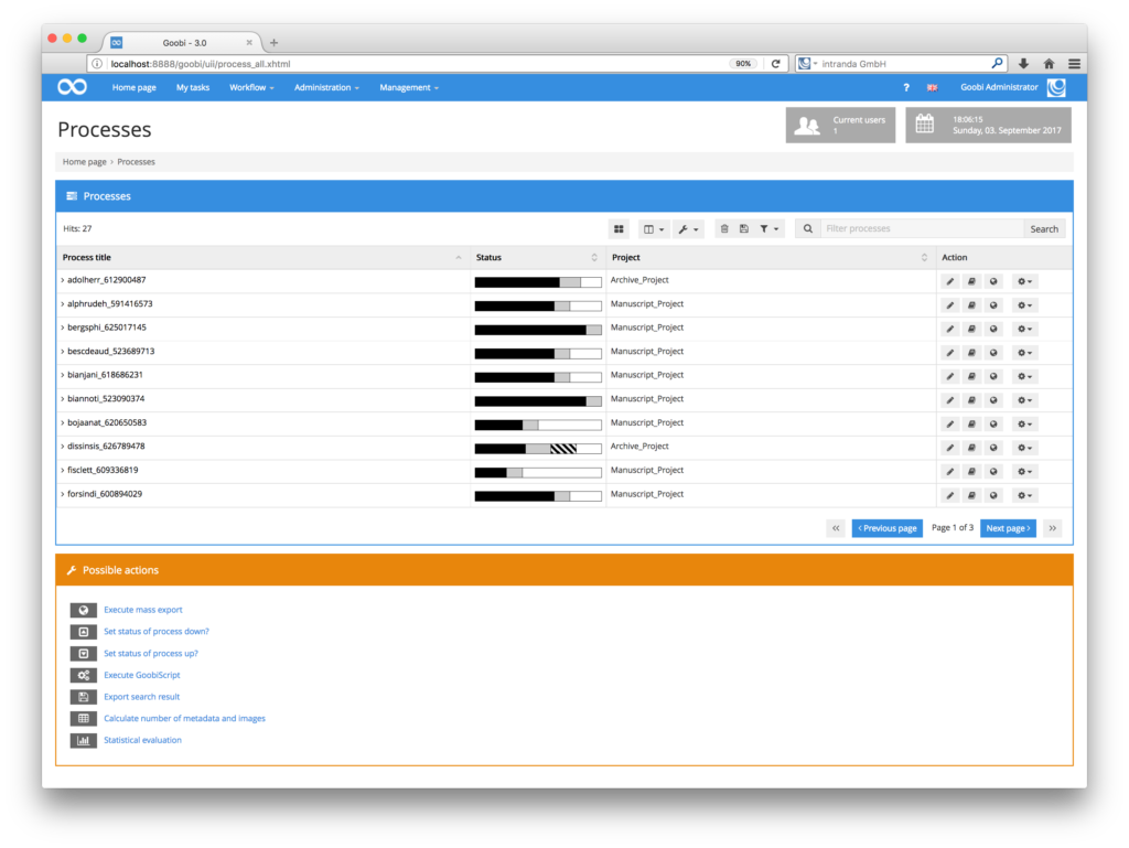 Goobi 3.0 - Removing barriers for digitisation workflows