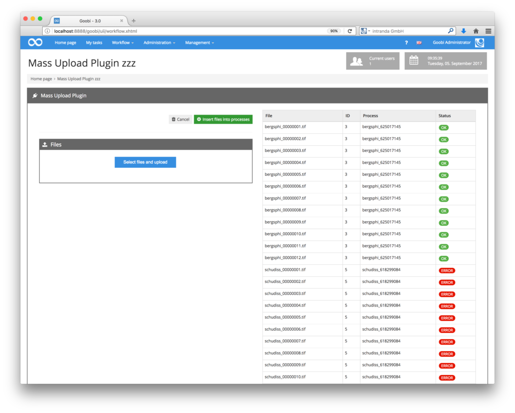 Goobi 3.0 - New mass upload plugin