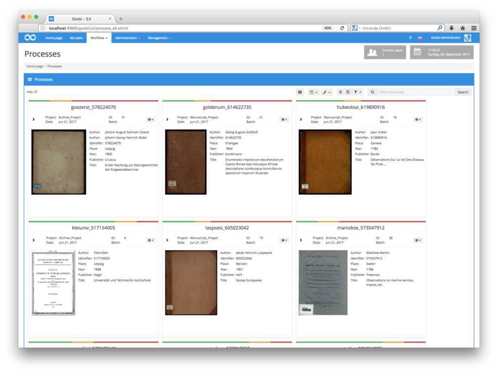 Goobi 3.0 - New grid view for processes