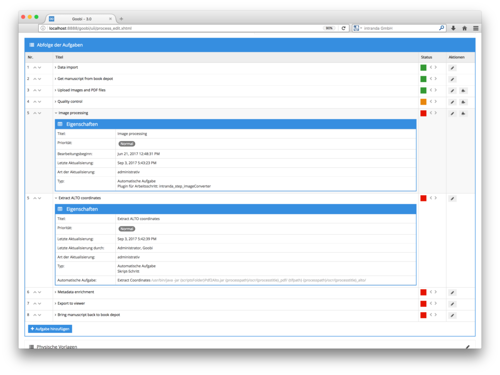 Goobi 3.0 - Übersichtlichere Details zu Arbeitsschritten des Digitalisierungsworkflows