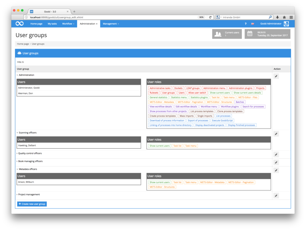 Goobi 3.0 - New authorisation (rights) system for user groups