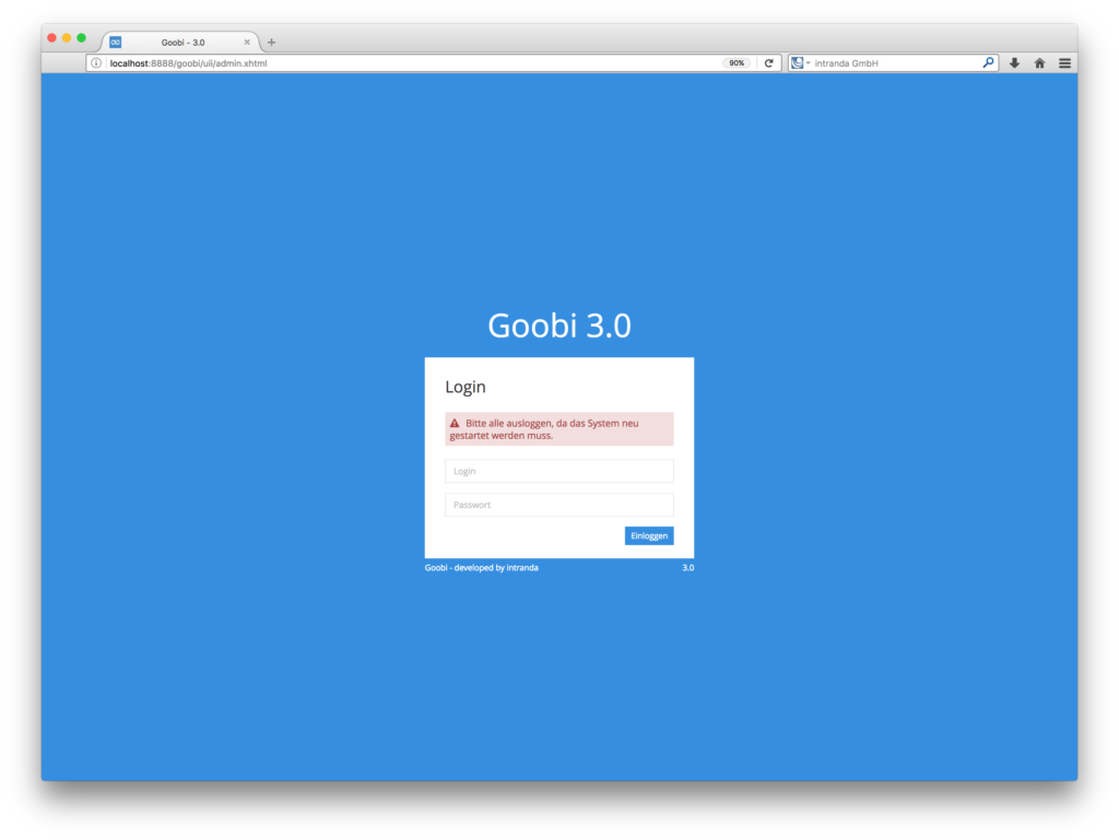 Goobi 3.0 - Neuer Adminbereich zum Setzen einer globalen wichtigen Nachricht auch auf dem Login-Bildschirm sichtbar