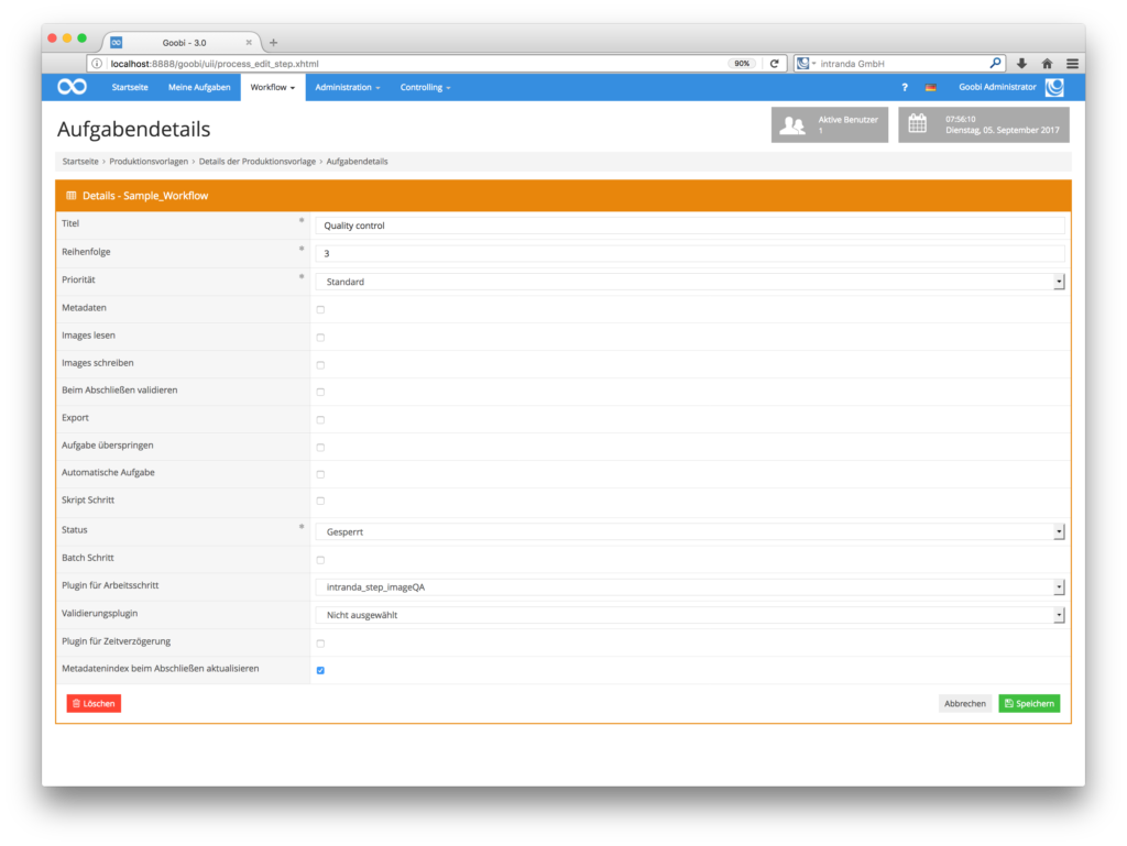 Goobi 3.0 - Erzwingung von Statistikupdates als Aufgabeneigenschaft in Digitalisierungsworkflows