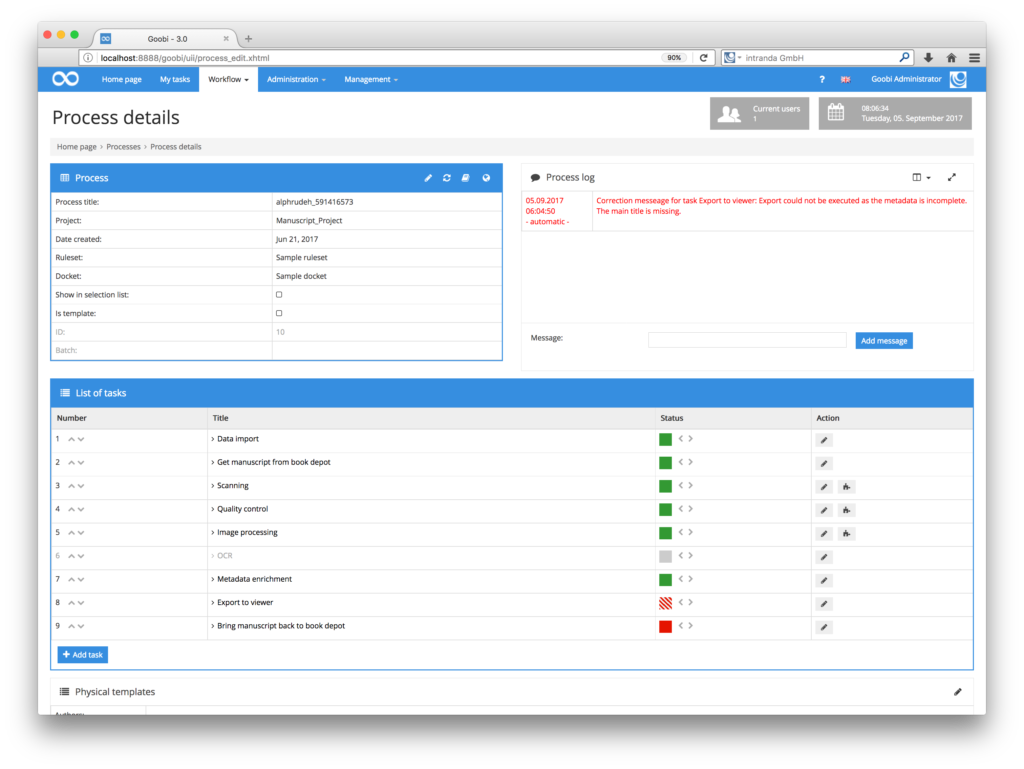 Goobi 3.0 - New step progress statuses: ‘error’ and ‘deactivated’