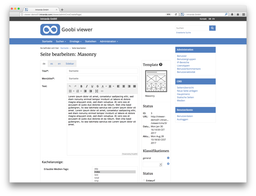 Goobi viewer 3.2 - Erweiterung für das Content Management der digitalen Sammlungen