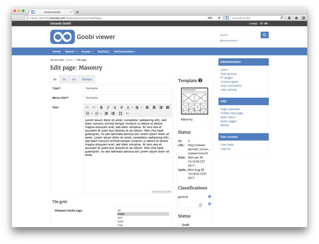 Goobi viewer 3.2 - Extension of the content management system for the digital collections