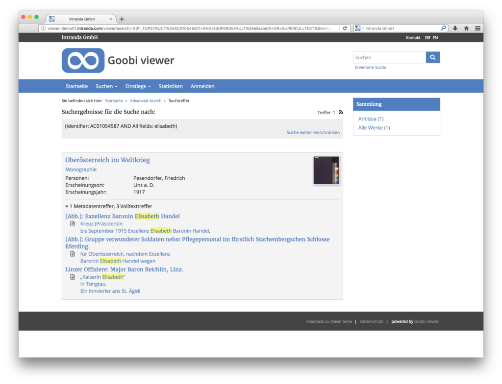 Goobi viewer 3.2 - Aggregierte Suchtrefferanzeige